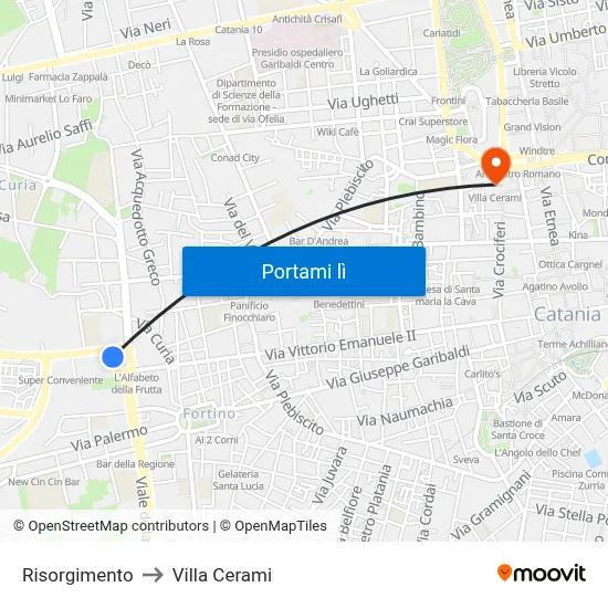 Risorgimento to Villa Cerami map