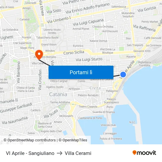 VI Aprile - Sangiuliano to Villa Cerami map