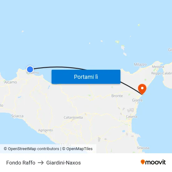 Fondo Raffo to Giardini-Naxos map