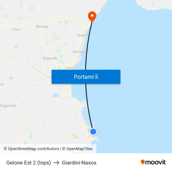 Gelone Est 2 (Inps) to Giardini-Naxos map
