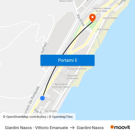 Giardini Naxos - Vittorio Emanuele to Giardini-Naxos map