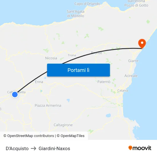 D'Acquisto to Giardini-Naxos map