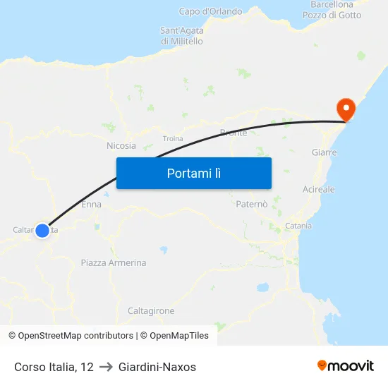 Corso Italia, 12 to Giardini-Naxos map