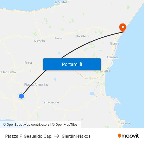 Piazza F. Gesualdo Cap. to Giardini-Naxos map