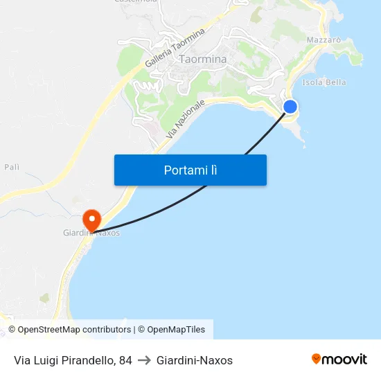 Villa Eleonora to Giardini-Naxos map