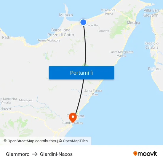 Giammoro to Giardini-Naxos map