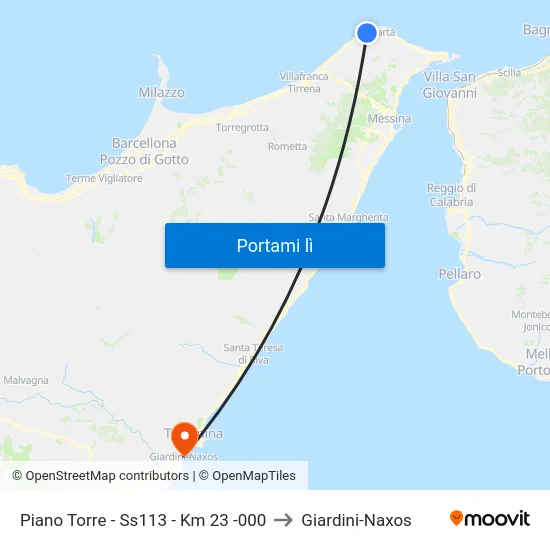 Piano Torre - Ss113 - Km 23 -000 to Giardini-Naxos map