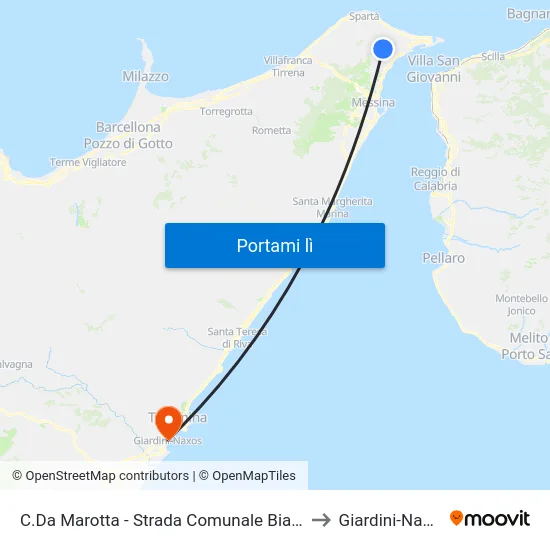 C.Da Marotta - Strada Comunale Bianchi to Giardini-Naxos map