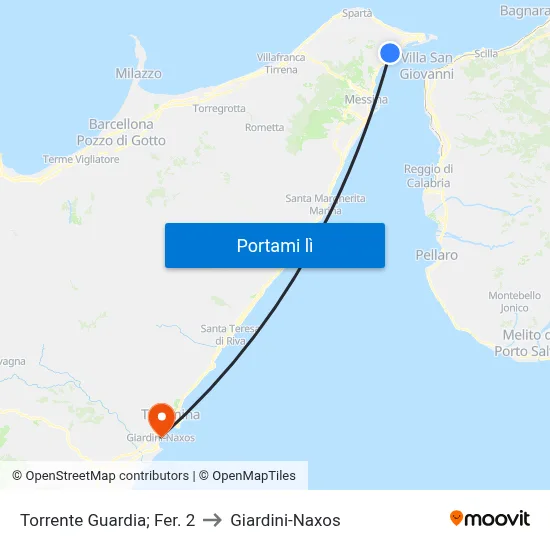 Torrente Guardia; Fer. 2 to Giardini-Naxos map