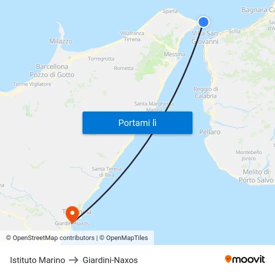 Istituto Marino to Giardini-Naxos map