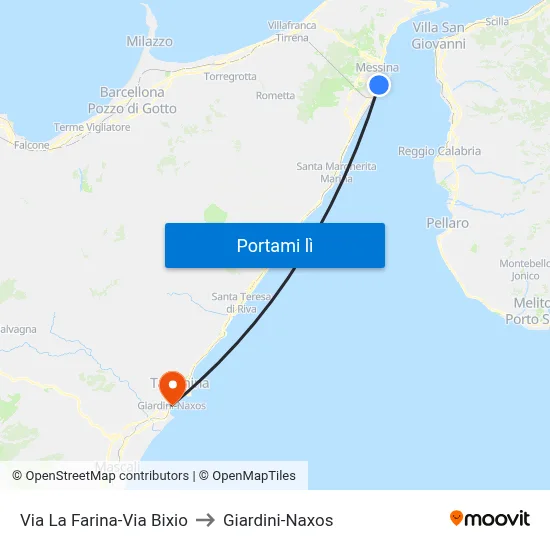 Via La Farina-Via Bixio to Giardini-Naxos map