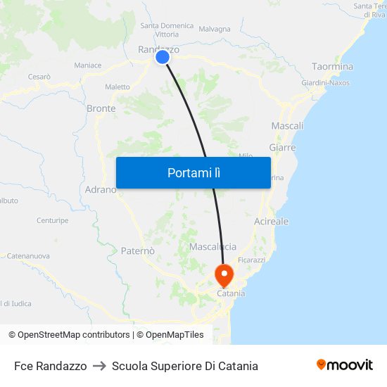 Fce Randazzo to Scuola Superiore Di Catania map
