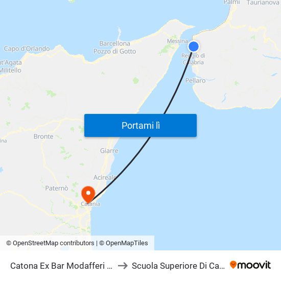Catona  Ex Bar Modafferi (S/N) to Scuola Superiore Di Catania map