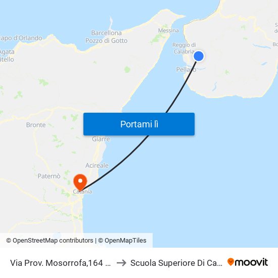 Via Prov. Mosorrofa,164 (N/S) to Scuola Superiore Di Catania map