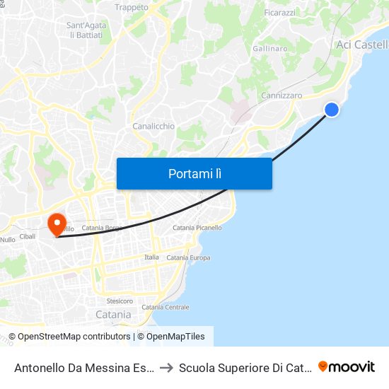 Antonello Da Messina Est (3) to Scuola Superiore Di Catania map