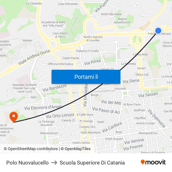 Polo Nuovalucello to Scuola Superiore Di Catania map