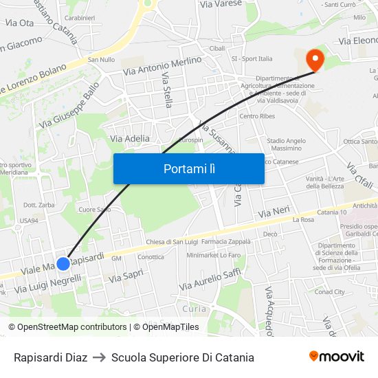 Rapisardi Diaz to Scuola Superiore Di Catania map