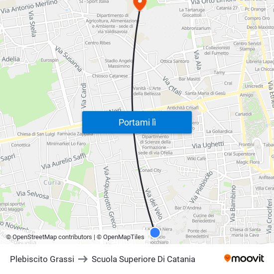 Plebiscito Grassi to Scuola Superiore Di Catania map