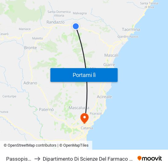 Passopisciaro to Dipartimento Di Scienze Del Farmaco E Della Salute map