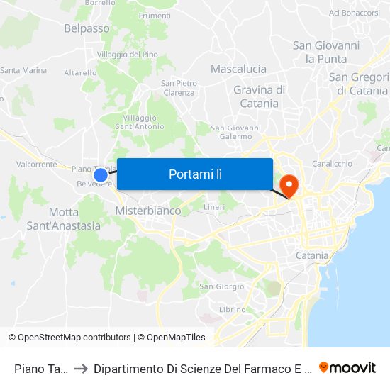 Piano Tavola to Dipartimento Di Scienze Del Farmaco E Della Salute map