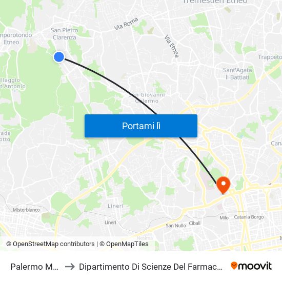 Palermo Messina to Dipartimento Di Scienze Del Farmaco E Della Salute map