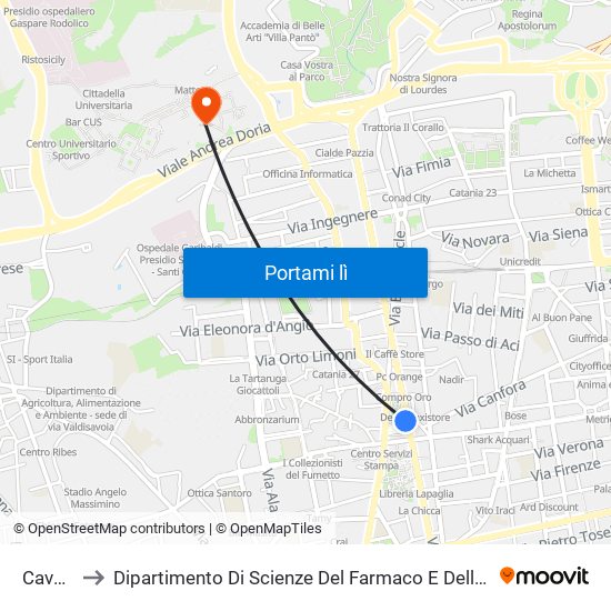 Cavour to Dipartimento Di Scienze Del Farmaco E Della Salute map