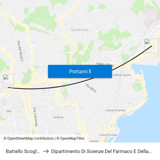 Battello Scogliera to Dipartimento Di Scienze Del Farmaco E Della Salute map