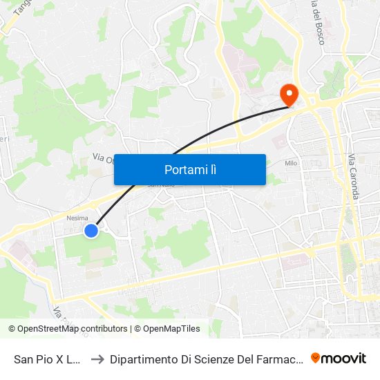 San Pio X La Malfa to Dipartimento Di Scienze Del Farmaco E Della Salute map