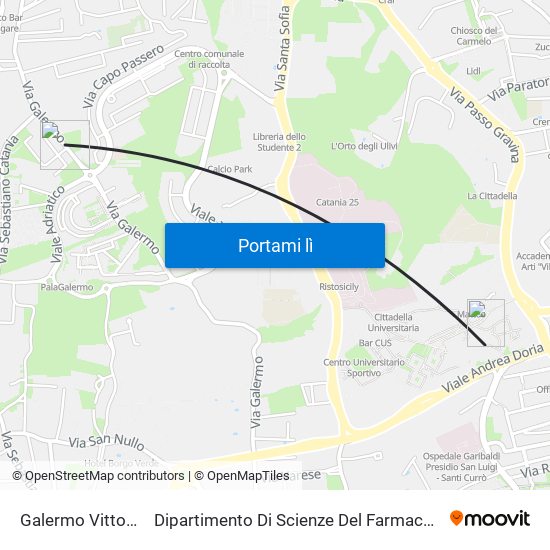 Galermo Vittorini Est to Dipartimento Di Scienze Del Farmaco E Della Salute map