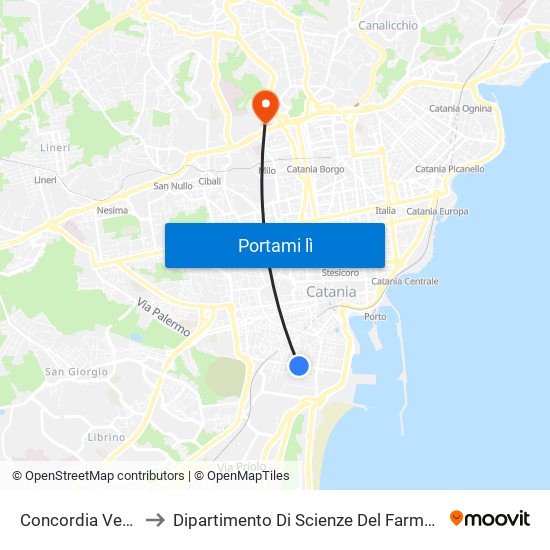 Concordia Vento Nord to Dipartimento Di Scienze Del Farmaco E Della Salute map