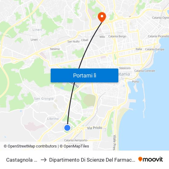 Castagnola Sisinna to Dipartimento Di Scienze Del Farmaco E Della Salute map