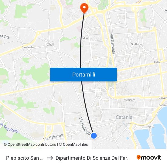 Plebiscito San Cristoforo to Dipartimento Di Scienze Del Farmaco E Della Salute map