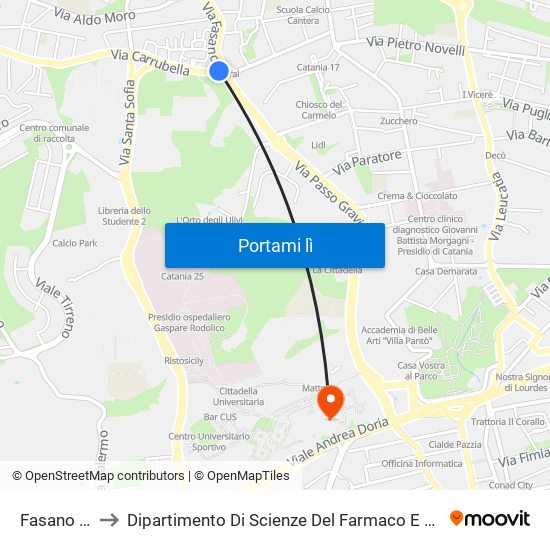 Fasano Sud to Dipartimento Di Scienze Del Farmaco E Della Salute map