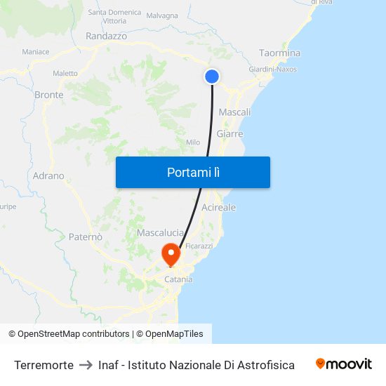 Terremorte to Inaf - Istituto Nazionale Di Astrofisica map