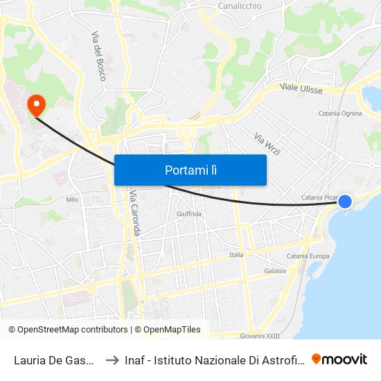 Lauria De Gasperi to Inaf - Istituto Nazionale Di Astrofisica map