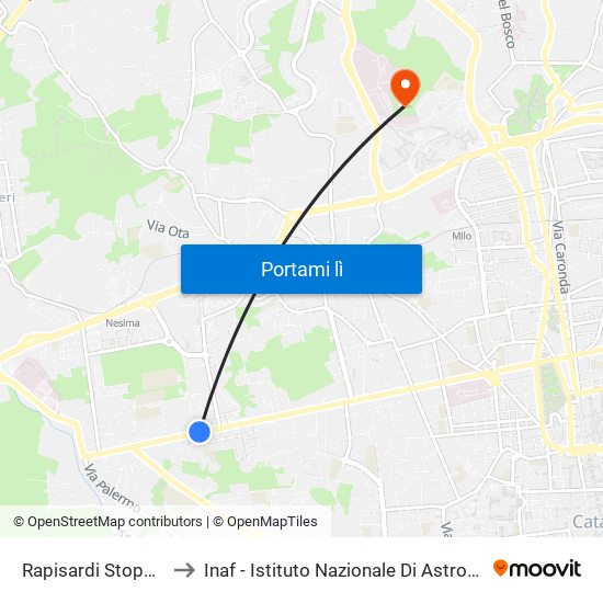 Rapisardi Stoppani to Inaf - Istituto Nazionale Di Astrofisica map