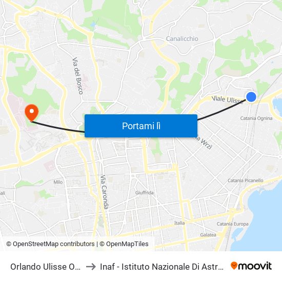 Orlando Ulisse Ovest to Inaf - Istituto Nazionale Di Astrofisica map
