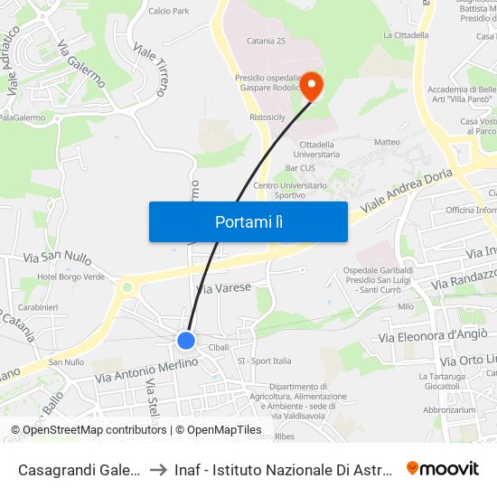 Casagrandi Galermo to Inaf - Istituto Nazionale Di Astrofisica map