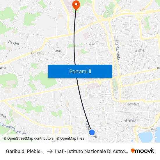 Garibaldi Plebiscito to Inaf - Istituto Nazionale Di Astrofisica map