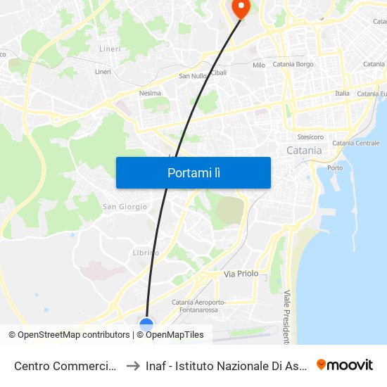 Centro Commerciale (1) to Inaf - Istituto Nazionale Di Astrofisica map