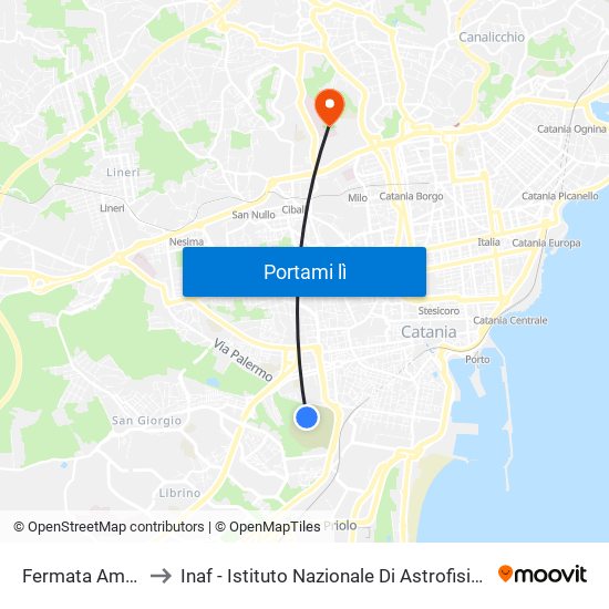 Fermata Amts to Inaf - Istituto Nazionale Di Astrofisica map