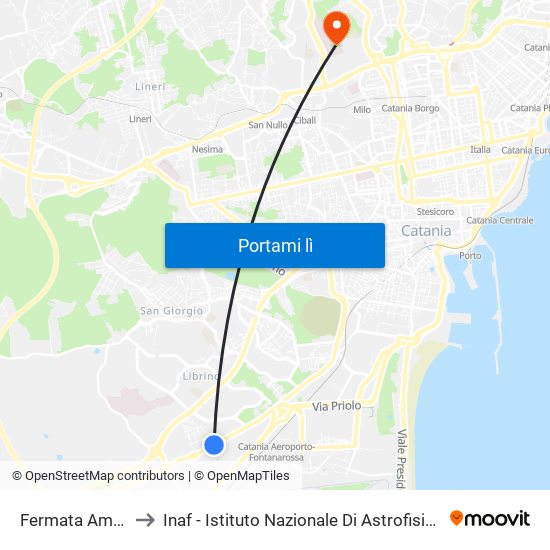 Fermata Amts to Inaf - Istituto Nazionale Di Astrofisica map