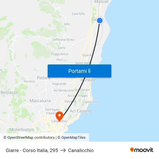Giarre - Corso Italia, 295 to Canalicchio map