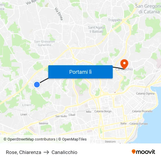 Rose, Chiarenza to Canalicchio map