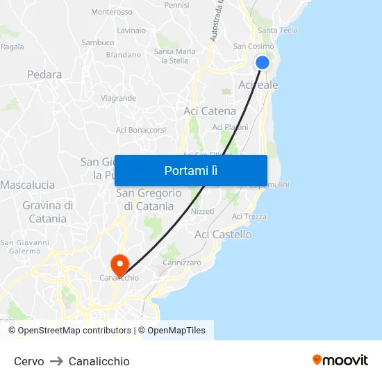 Cervo to Canalicchio map