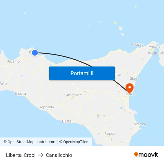 Liberta' Croci to Canalicchio map