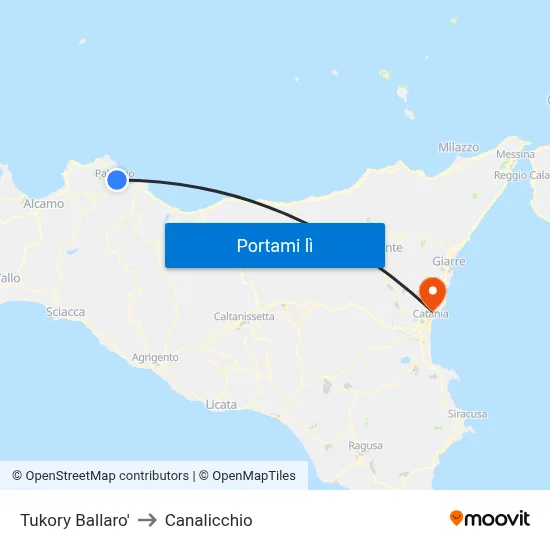 Tukory Ballaro' to Canalicchio map