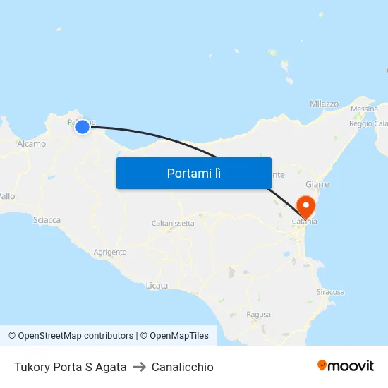 Tukory Porta S Agata to Canalicchio map