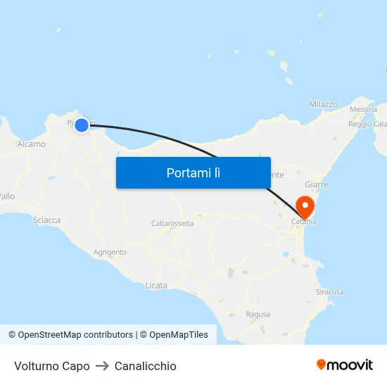Volturno Capo to Canalicchio map