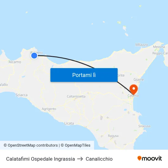 Calatafimi Ospedale Ingrassia to Canalicchio map